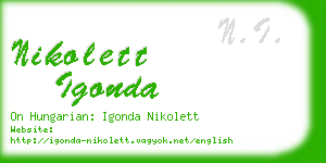 nikolett igonda business card